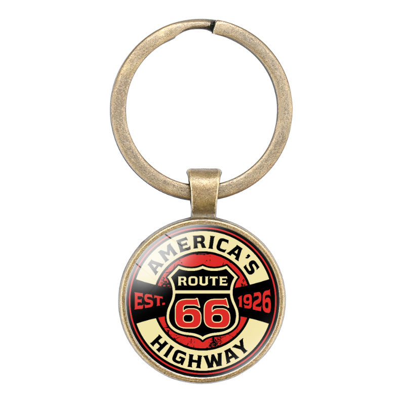 Wholesale of New Highway Flying Road Retro Alloy Keychains